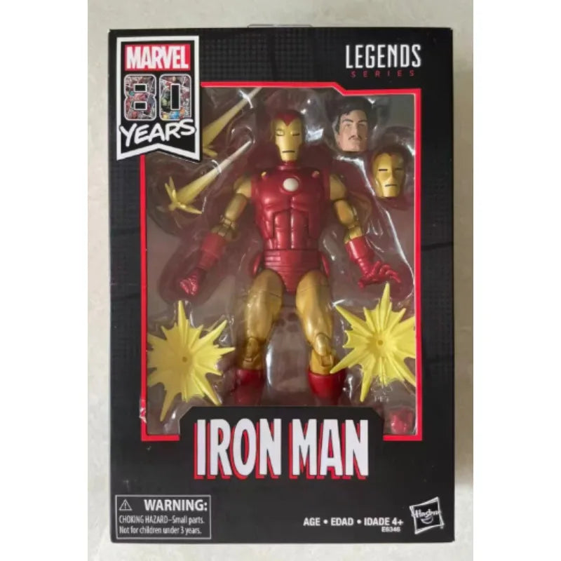Original Hasbro Marvel Legends Series 80th Anniversary Iron Man Anime Figure Toy Collection Gift