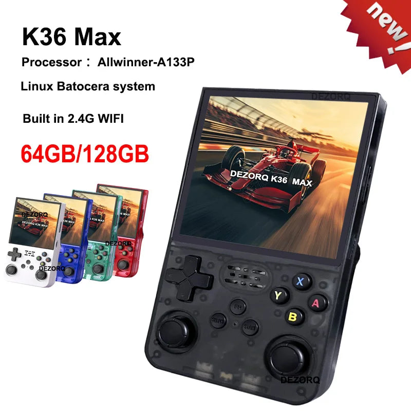 Portable Retro Handheld Game Console 4-Inch IPS Screen K36 Max Video Gaming Player Linux System Built in 10000+ Games for PSP