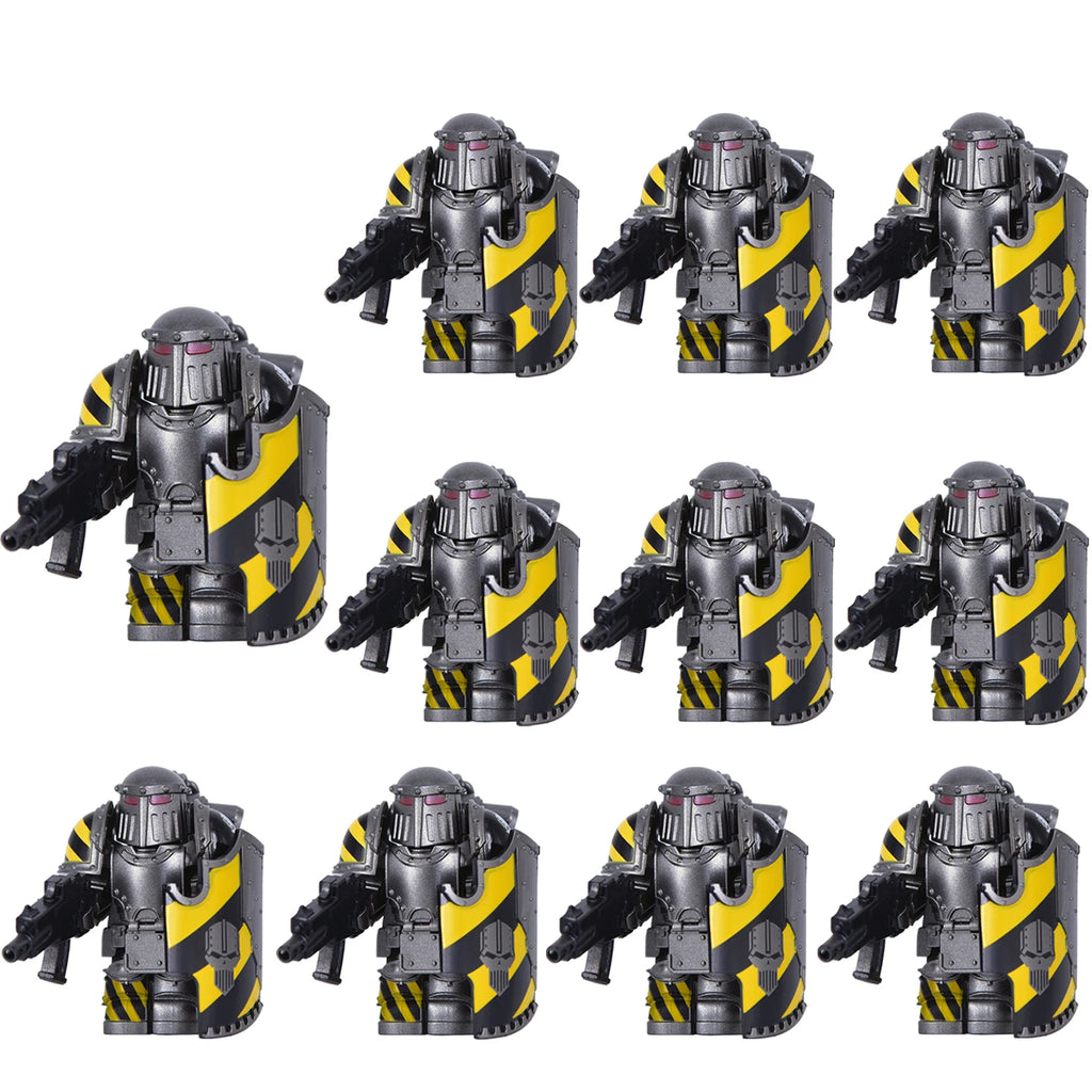 Warhammer 40k Chaos Space Marine Action Figure - Black Legion, Green Eye Lens, Spiked Armor, Combi-Bolter, Collectible Miniature