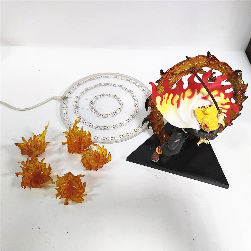 Demon Slayer Anime Rengoku Kyoujurou Led Lamp Bulb Action Figures Model Figurine Figure & Base & Lamp DIY Decoration Toys