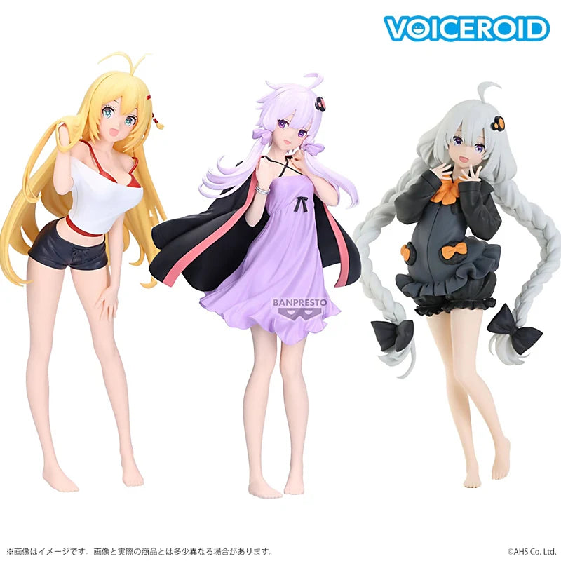 In Stock BANDAI Genuine Banpresto VOCALOID Yuzuki Yukari Tsurumaki Maki Kizuna Akari Anime Action Figure Collectible Model Toys