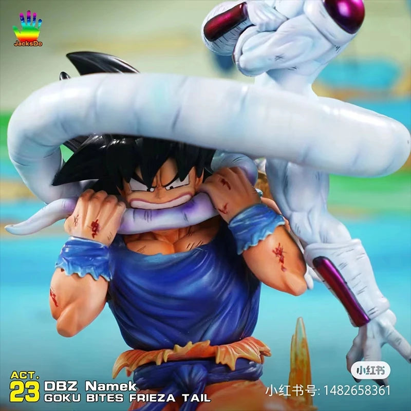 Bandai Dragon Ball Son Goku 10.62in PVC Animation Figure Showdown with Frieza Super Saiyan Statue Toy Gift