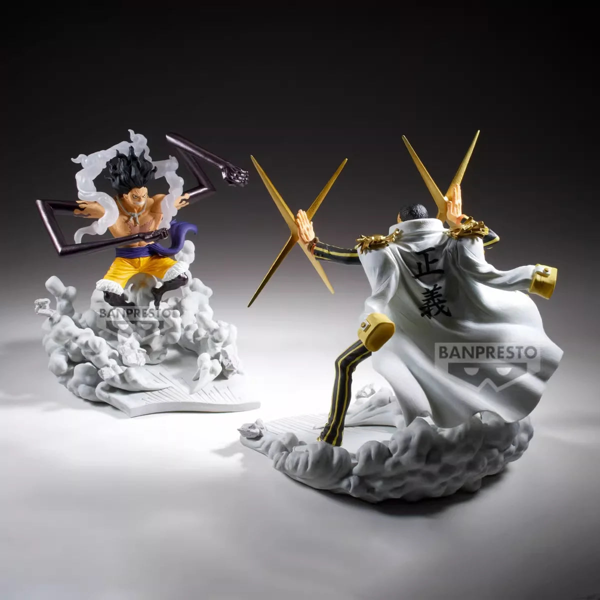 Original BANDAI BAPRESTO Anime ONE PIECE Kizaru Gear 4 Monkey D Luffy Senkou Zekkei Action Figure Toys PVC Model Collection