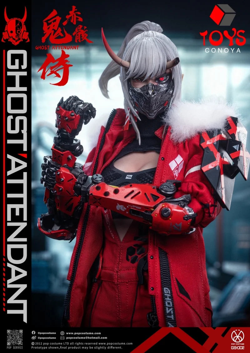 【2026 Q3】POP COSTUME GS-002 1/6 Ghost Attendant Red Remains Full Set Model 12'' Female Soldier Action Figure Toy Collectible