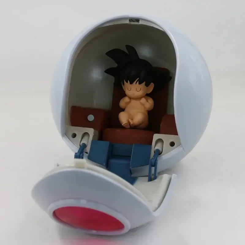 Dragon Ball Super Saiyajin Goku Vegeta Raumkapsel Raumschiff Leuchtende Dekoration Modell Desktop Ornamente Sammlungen Spielzeug Geschenk