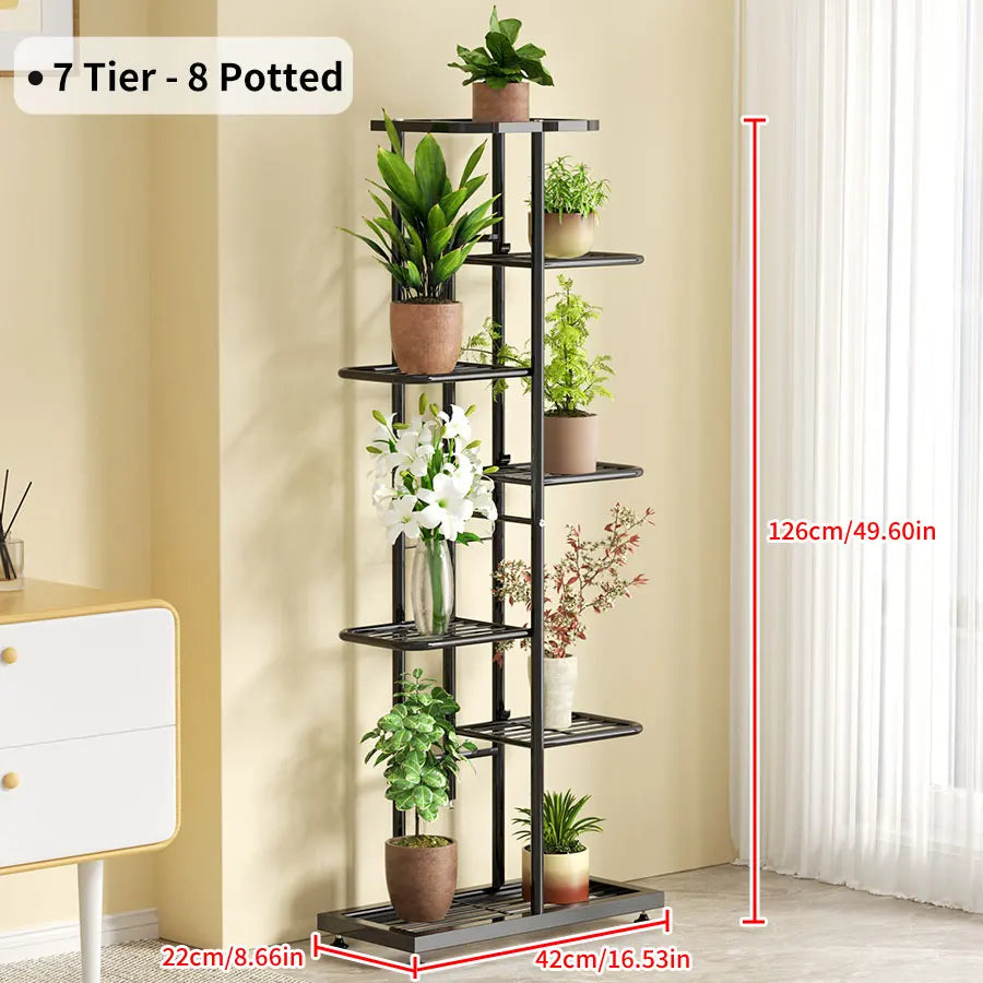 Flower Stand Rack Storage Shelf Iron Plant Holder Home Garden Flower Pot Organizer Living Room Balcony Storage Rack Shelves