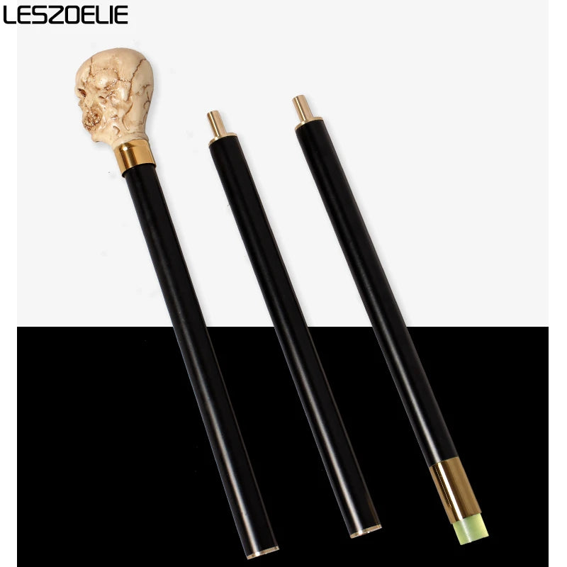 97 cm Totenkopf-Stock für Männer, Harzgriff, deutsche Buche, abnehmbare Holz-Gehstöcke, modische Party-Dekorationsstöcke für Frauen