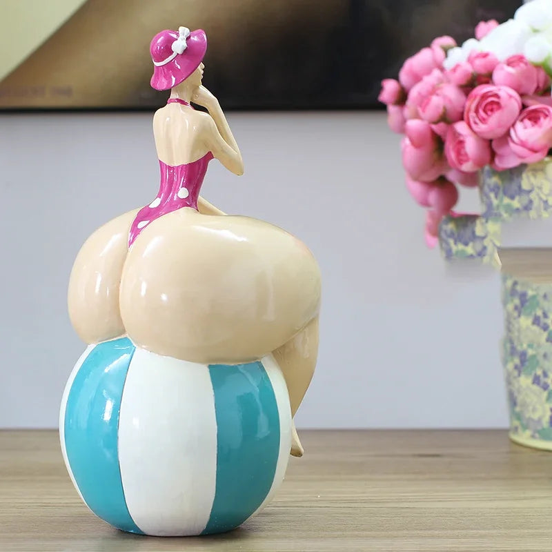 Nordic Ins Golf Schönheit Plump Frau Ornamente Handwerk Hause Wohnzimmer Schreibtisch Fett Mädchen Figuren Clubs Statuen Dekoration Zubehör