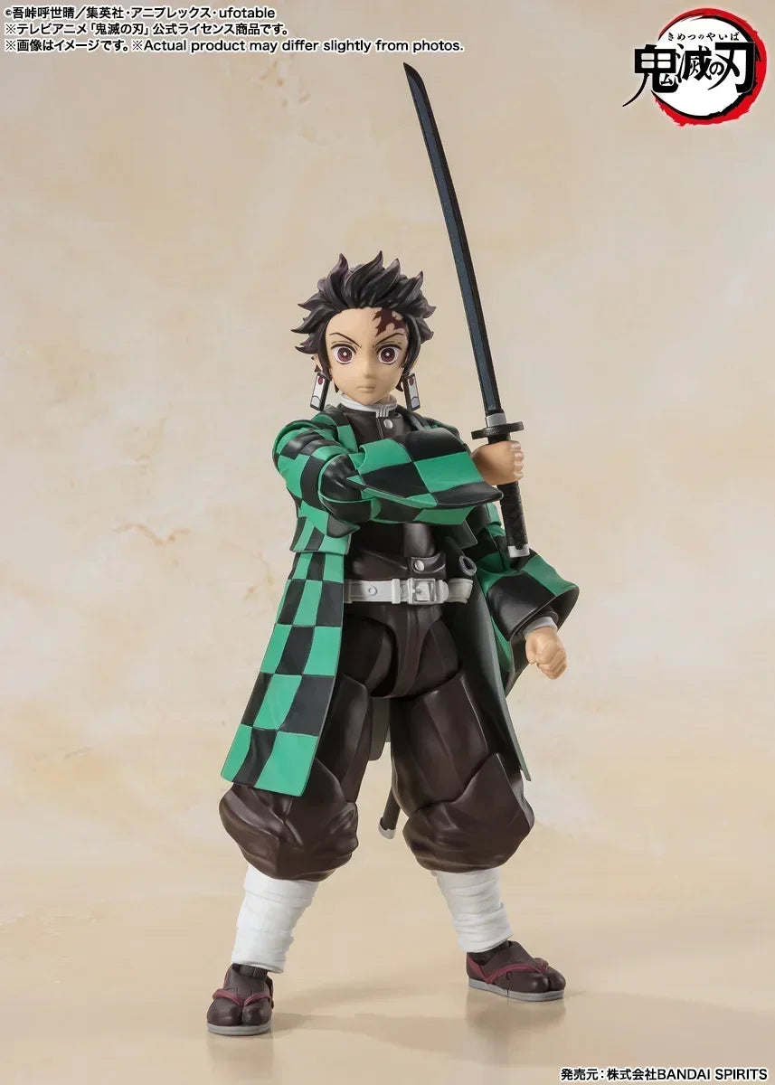 100% Original Bandai SH Figuarts SHF Tanjiro Kamado Action Figures Anime Model Toys Figura Pvc Gifts Collection In Stock