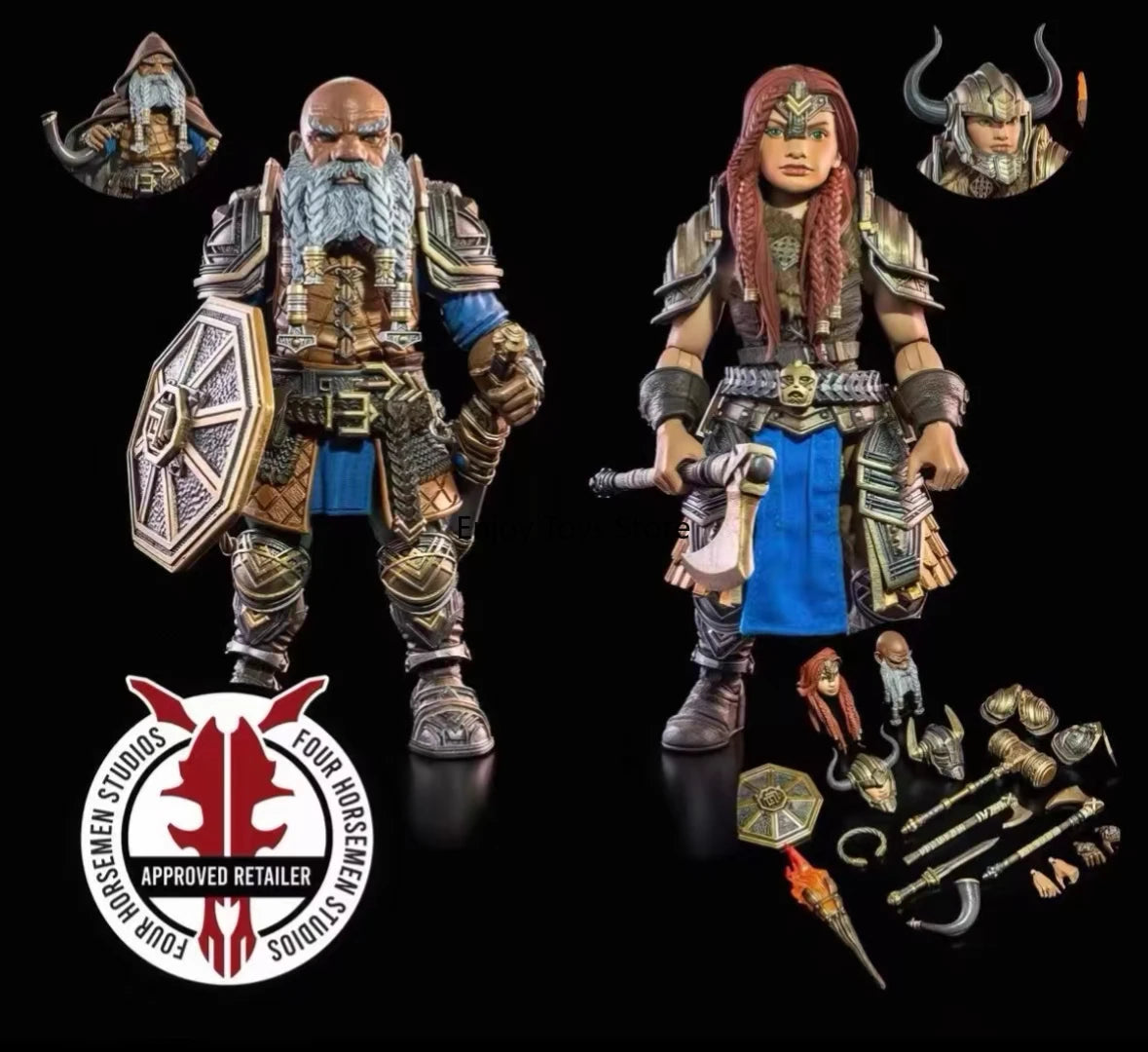 In Stock: The Mythical Legion of The Four Horsemen, Star Bear Wave, Dwarf Double Set, 1/12 Action Figure Figure