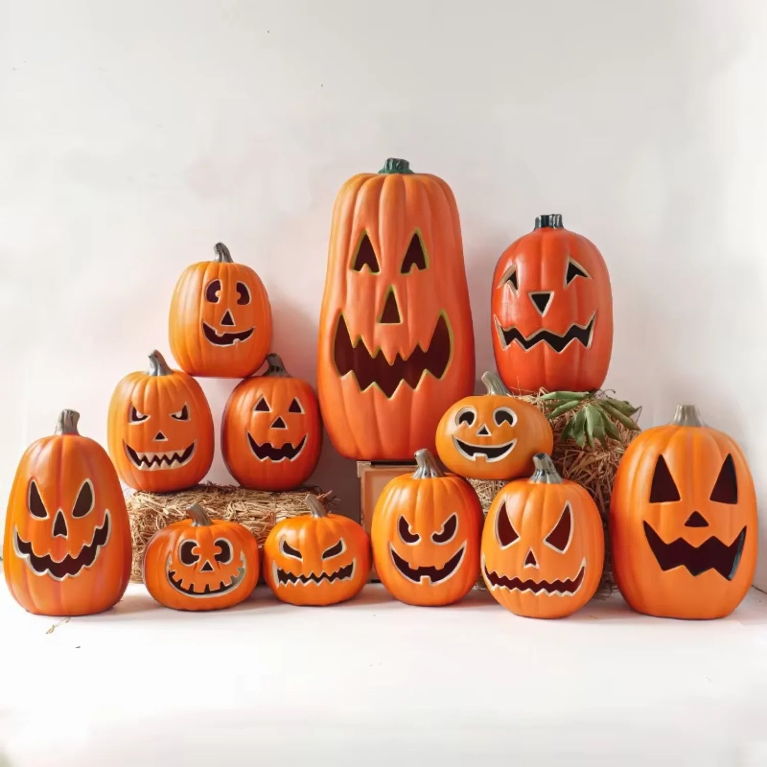 Plastic Products Halloween Accesorios Yard Ornaments Luminous  Props Scary Led Pumpkin Light Halloween Decor