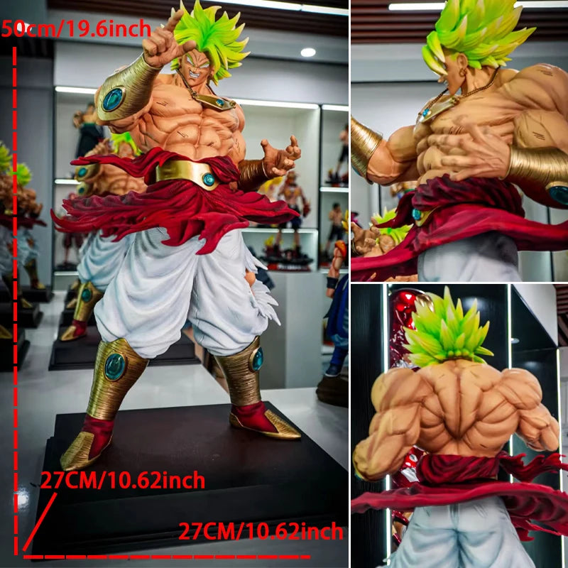 CK&Jt Statue Broli Anime Figure Dragon Ball Z Broly Super Saiyan PVC Action Figures 50cm/19.69inch Collection Mode Toys Gifts