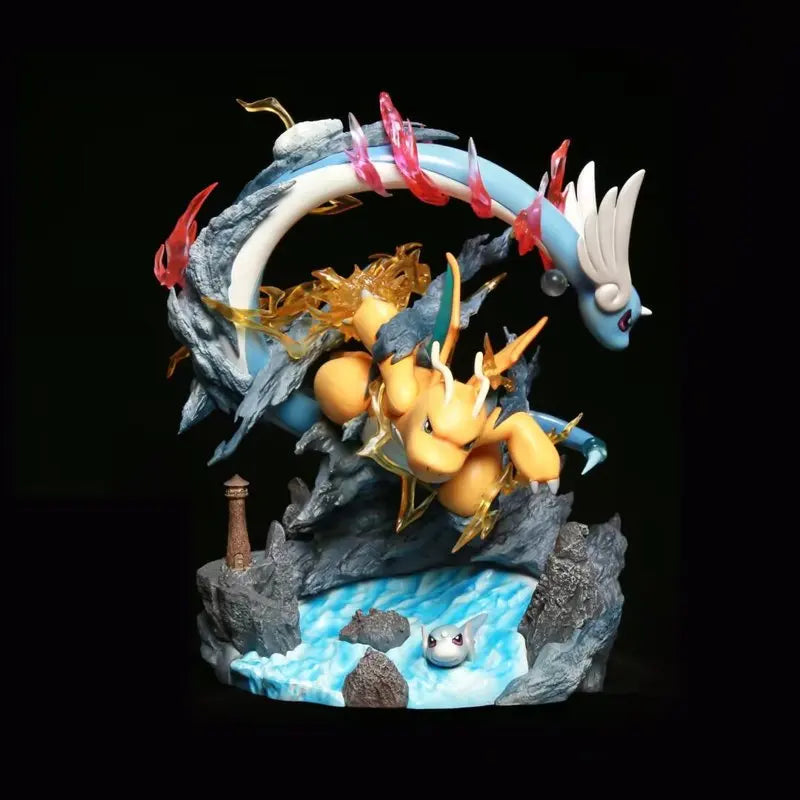 New 30cm Dragonite Evolutionary Line PokéMon Animation Peripheral Gk Figure Luminous Decorations Ornaments Model Toy