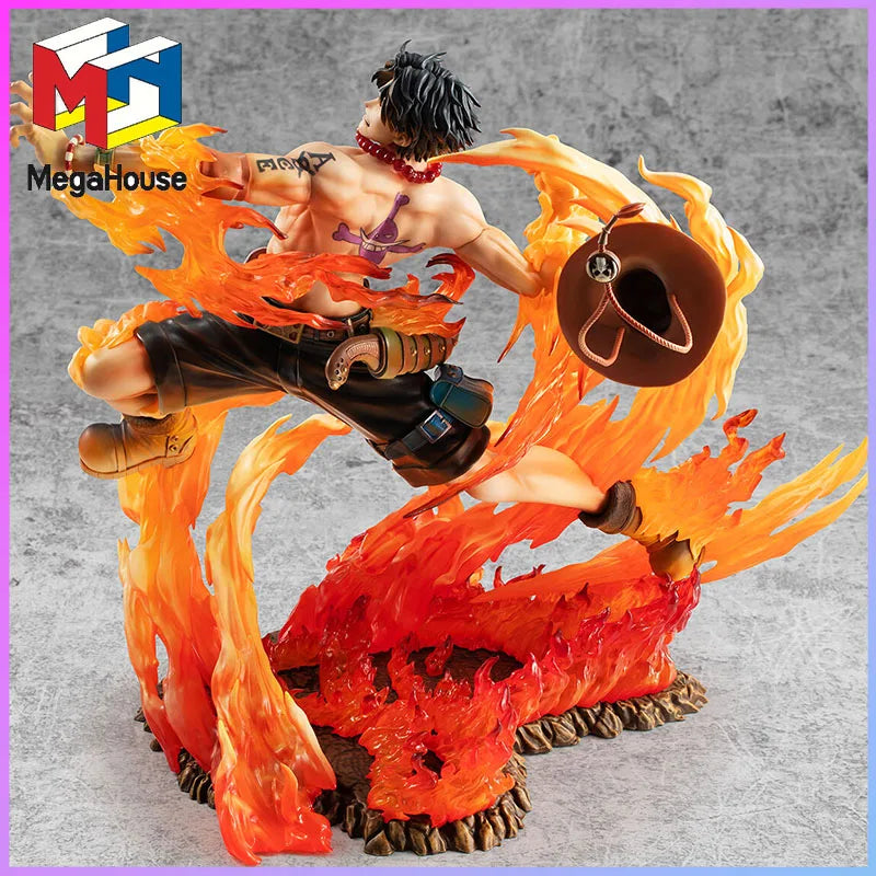 MEGAHOUSE Portrait Of Pirates One Piece Neo-Maximum Portgas D. Ace 15th Limited Ver. PVC Figure Collectible original garage kit