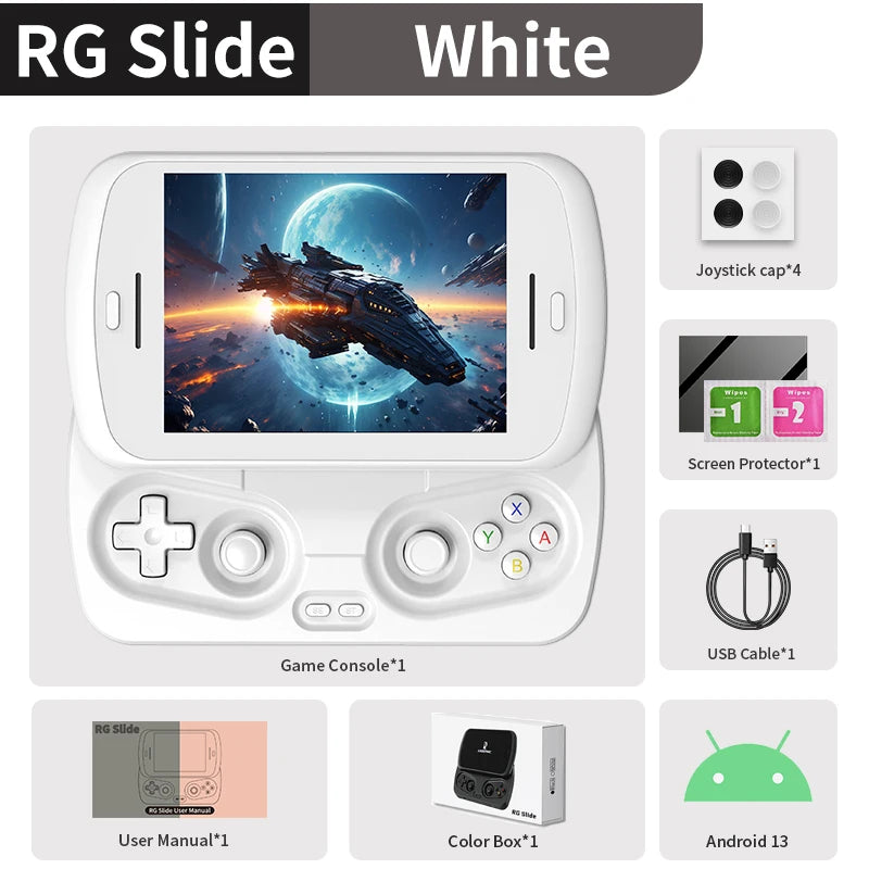 ANBERNIC RG Slide Video Handheld Game Console 4.7inch LTPS In-Cell Screen Android six-axis gyroscope 5000mAh 512G PSP PS2 Game