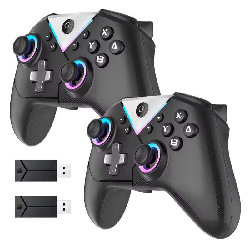 617 Wireless Pc Gaming Controller, With Rgb Led Light Compatible With Pc/Nintendo Switch/Mobile Phone/Android Gamepad Joystick