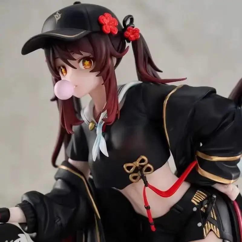 Anime Genshin Impact Hu Tao Action Figures Skateboard Girl Model Dolls Collectible Statue Trendy Toys Desktop Decoration Gifts