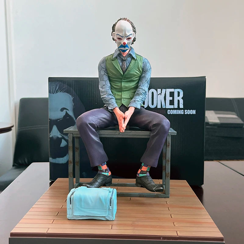 Anime Harley Quinn Joker Heath Ledger Clown Figure Joker Figure Read Book Sitting Posture Action Model Toy Helloween Gifts