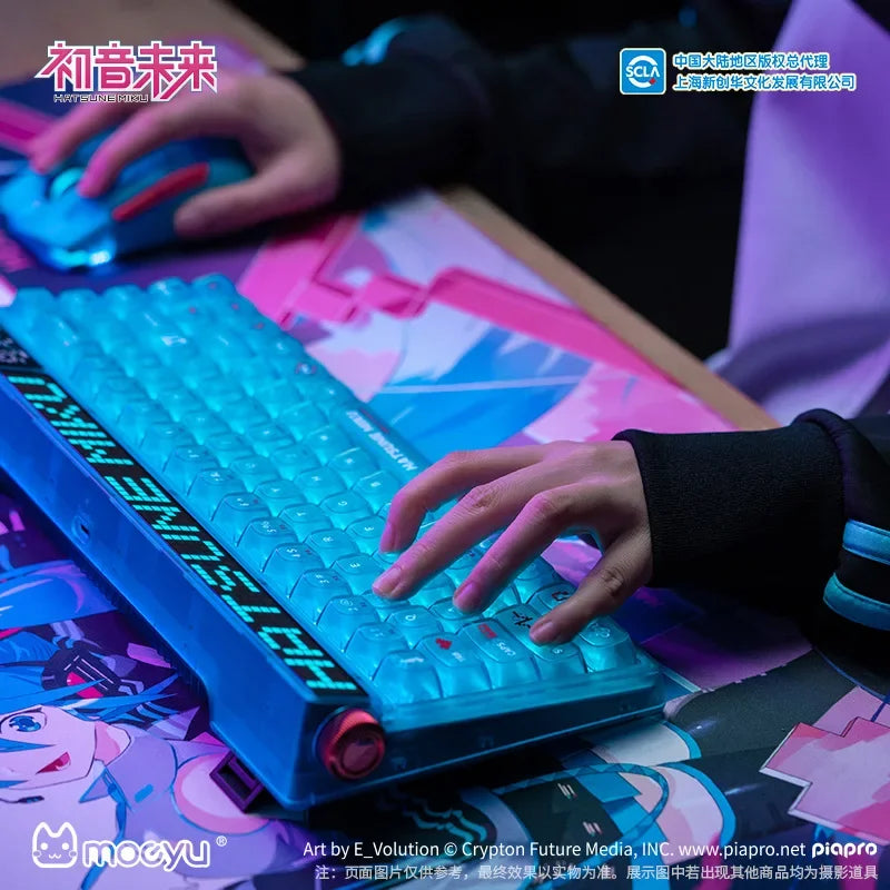 2025 Anime Hatsune Miku Heart Of Esports Series Figure 68 keys Wired and wireless mechanical keyboard game keyboards Gifts