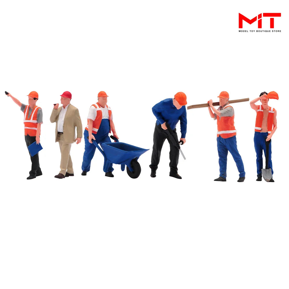 Miniature Figure 1/64 1/50 Site Scene accessories Workers 3D Mini Doll Model Fit Construction Vehicles Toy Decor Display