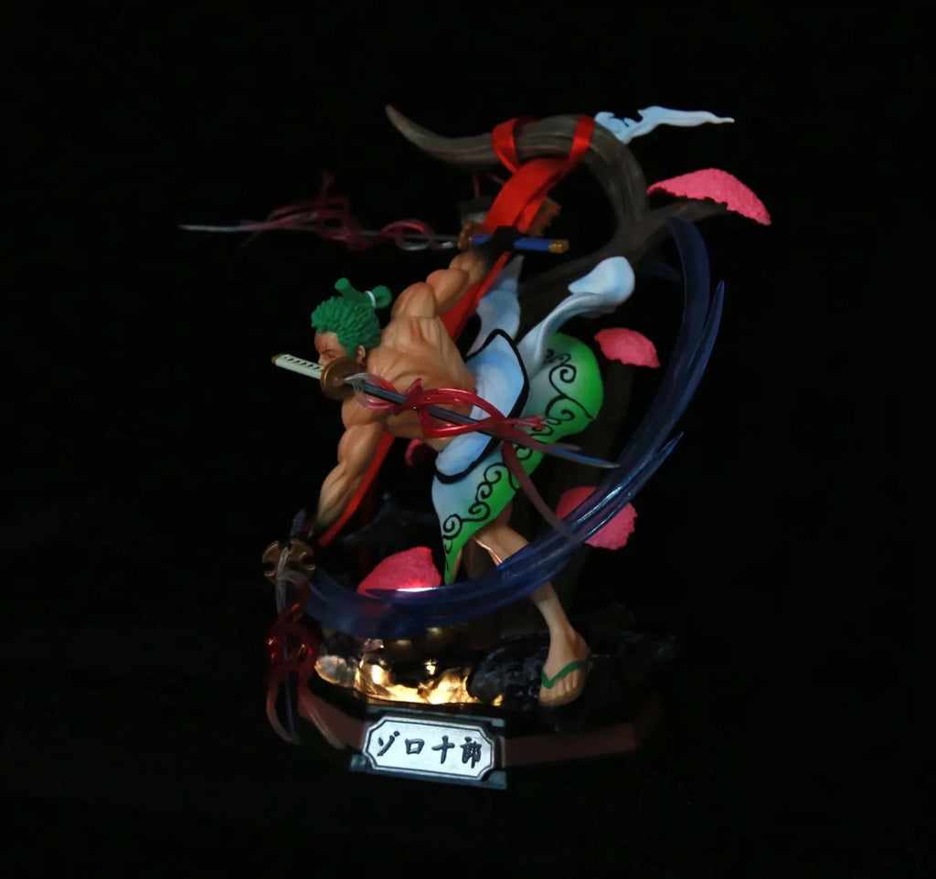One Piece Wano Country Roronoa Zoro Snow Sword Ver. GK PVC Action Figure Anime Kimono Zoro Statue Model Kids Toys Doll Gifts