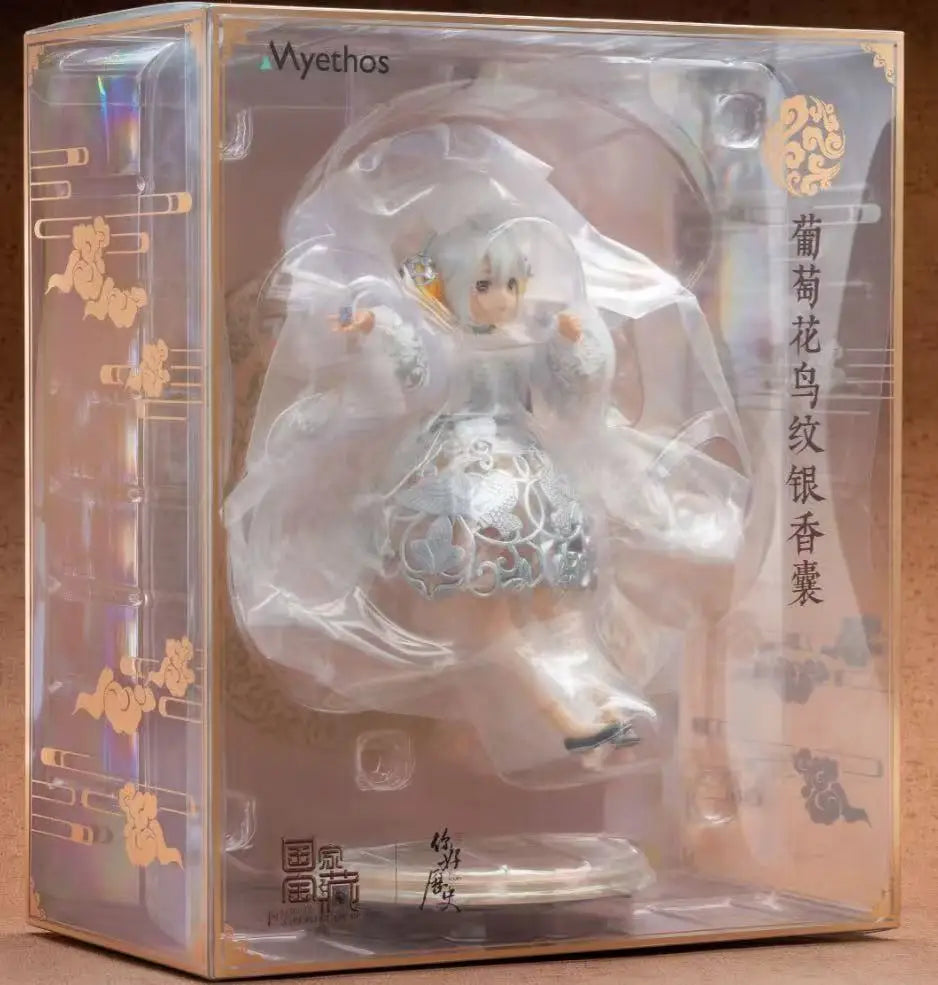 Original in Stock Myethos "National Treasure" Grape Flower and Bird Pattern Silver Sachet Model Toys Ornaments Statue Figures
