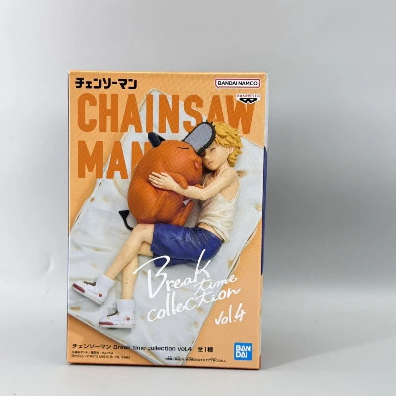 Bandai In Stock Banpresto Anime Chainsaw Man Pochita Denji Break Time Collection Vol.4 Original Action Figure Model Toy Gift DT