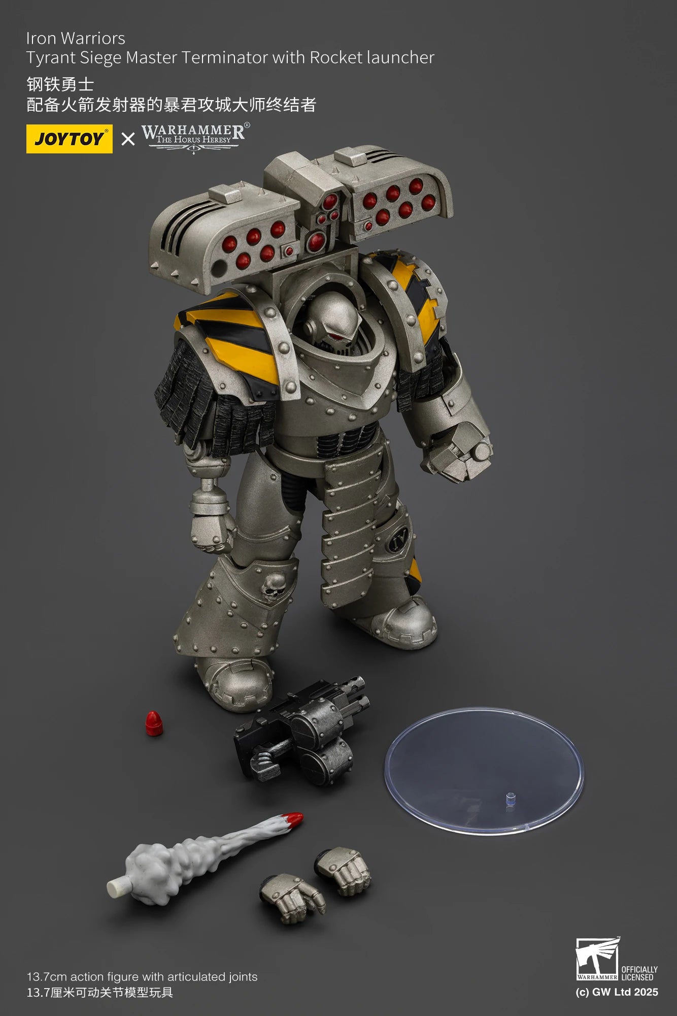 【In Stock】JOYTOY Warhammer 40K Lron Warriors Tyrant Siege Master Terminator with Rocket Launcher 1/18 Action Figures Toy
