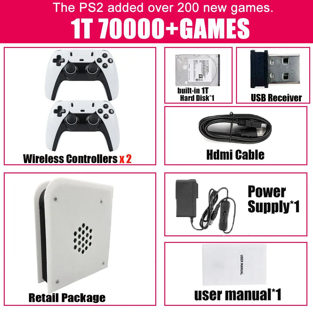 M15 60+Emulators 1T Retro Game Console Batocera I3-3110M 70000+Games For Wii PS2 PSP GameCube N64 Wireless handle