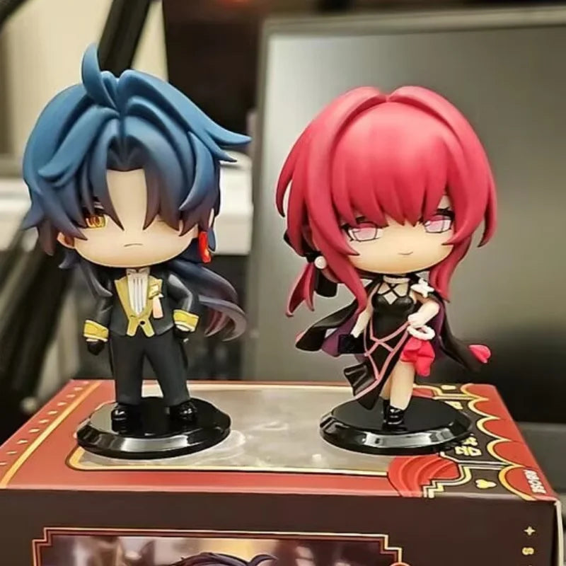 Honkai Star Rail Q Version Figure Train Welcome Tea Party Series Doll Dan Heng March 7th Action Figures Game Peripheral  Gift