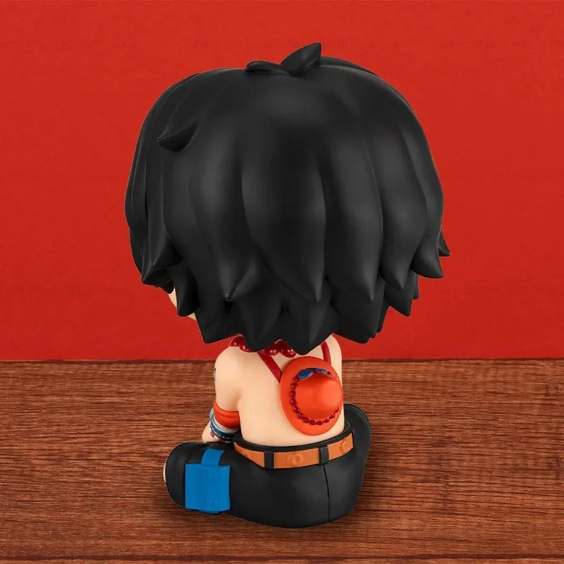 In Stock Look Up Anime One Pice Kwaii Q Ver. Portgas D. Ace Action Figurine PVC Model Collection Doll Toys DT