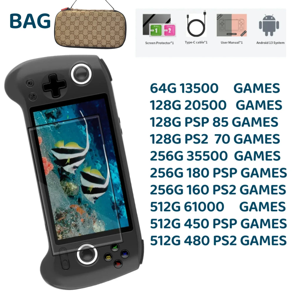 ANBERNIC RG556 Handheld Game Console 5.48-inch AMOLED Screen Android 13 Retro Game 1080*1920 Resolution 8GB LPDDR4X PS2 RG 556
