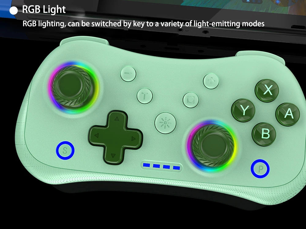 Multi-Functional Wireless Game MINI Gamepad for Switch with RGB Lights and Hall Rocker