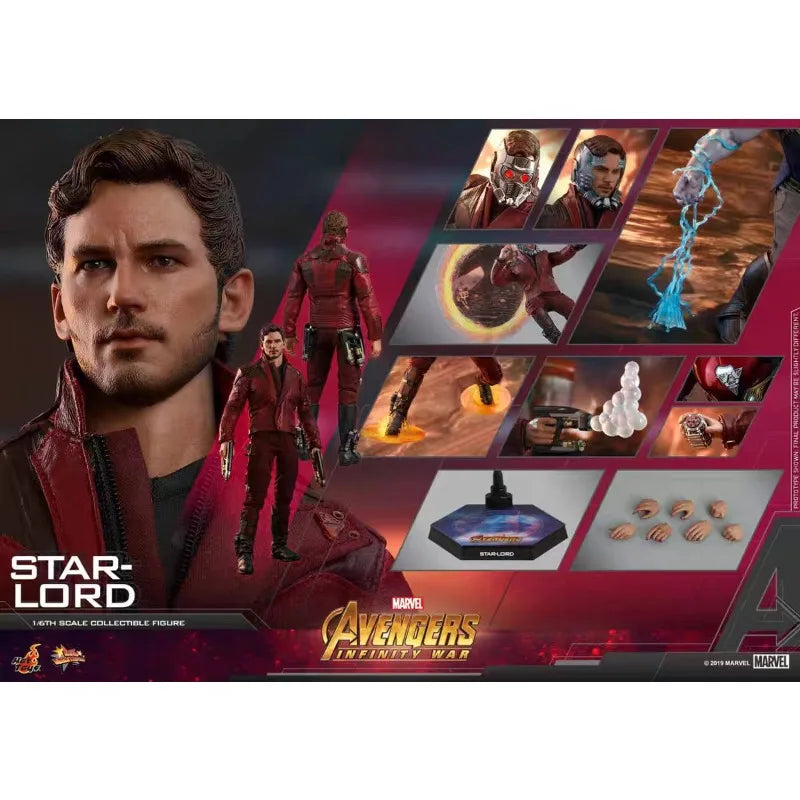 Original Hot Toys Marvel AVENGERS INFINITY WAR MMS539 STAR LORD Anime Figure Collection Toys Models