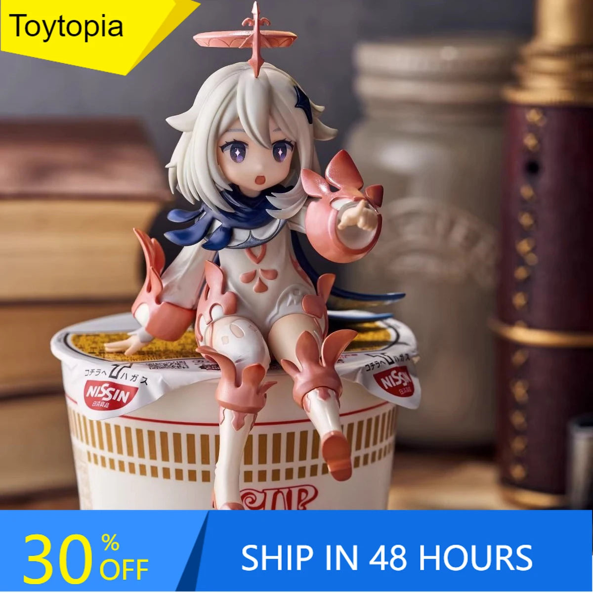 12cm Genshin Impact Figure Model Paimon Toys PVC Q Version Mini Cute Game Peripheral Weapon Model Desktop Ornament Decoration