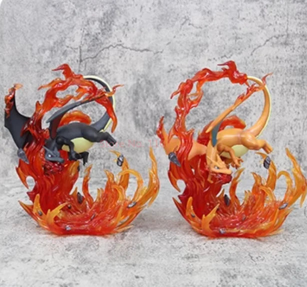 Anime Pokemon Charizard Figures 21cm Black Charizard Action Statue Collect Desktop Decoration Collection Toy Customized Gifts
