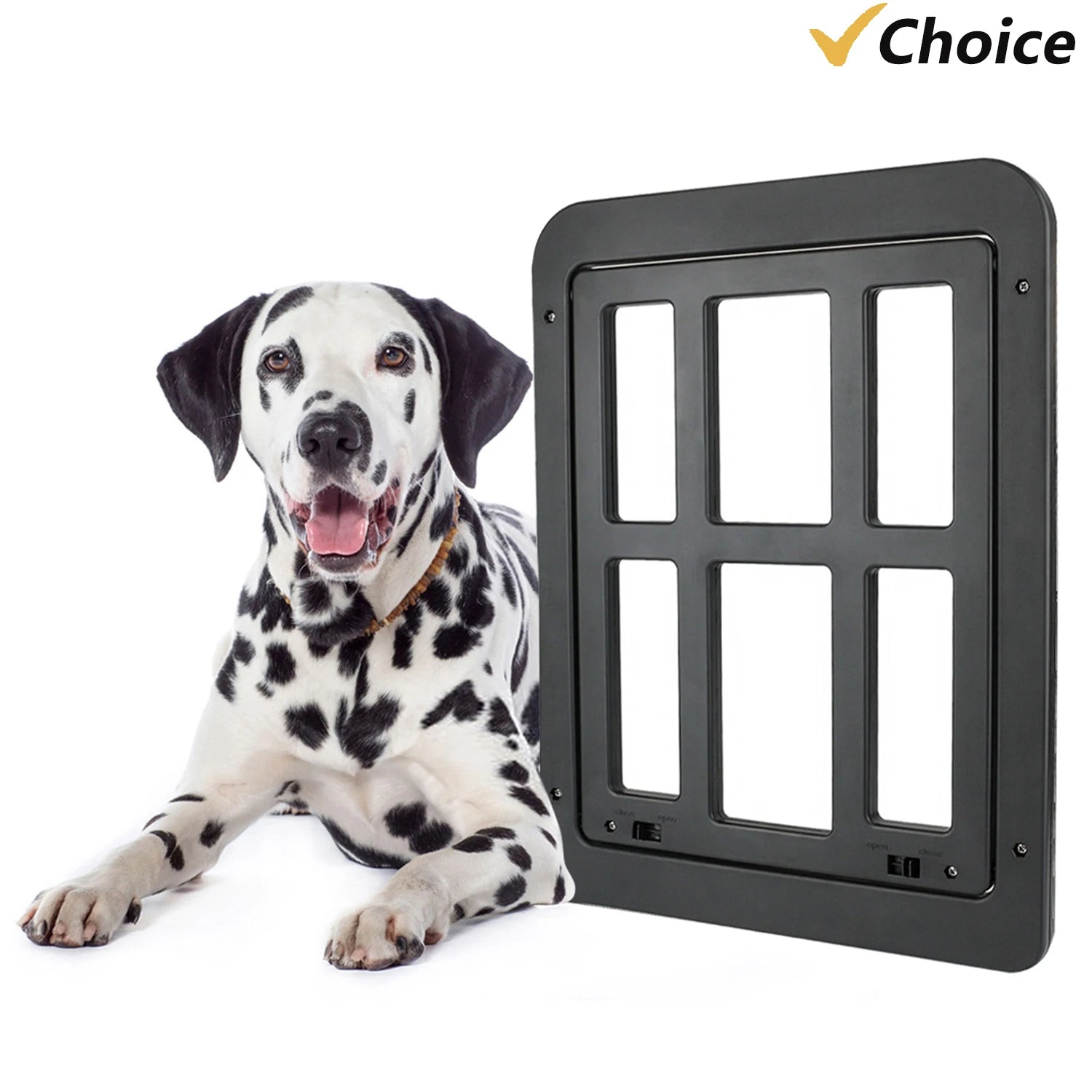 Pet Screen Door Dog and Cat Flap Door for Screen Door In Out 2-Way Locking Pets Doors