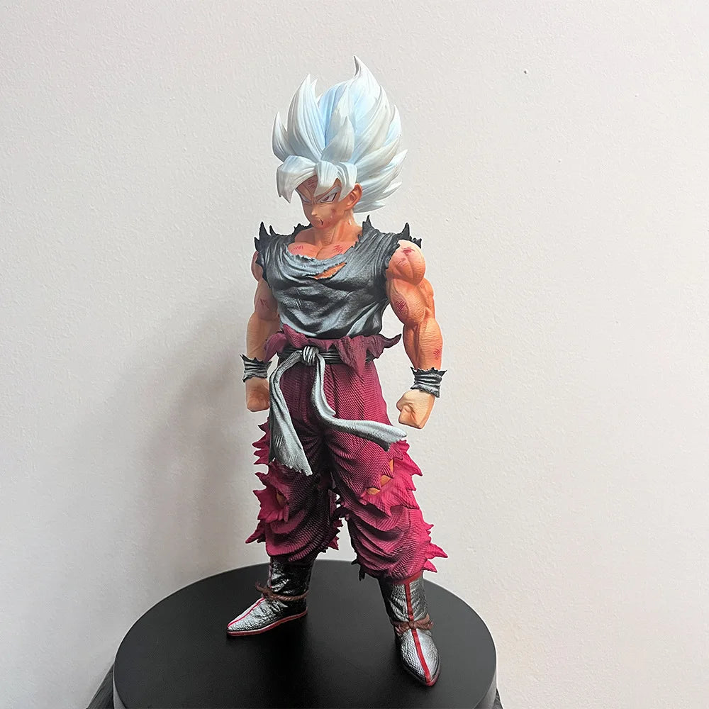 28cm Dragon Ball Goku Anime Figure Son Goku White Hair Super Saiyan Figurine Pvc Model Statue Desk Decor Collection Toys Gifts