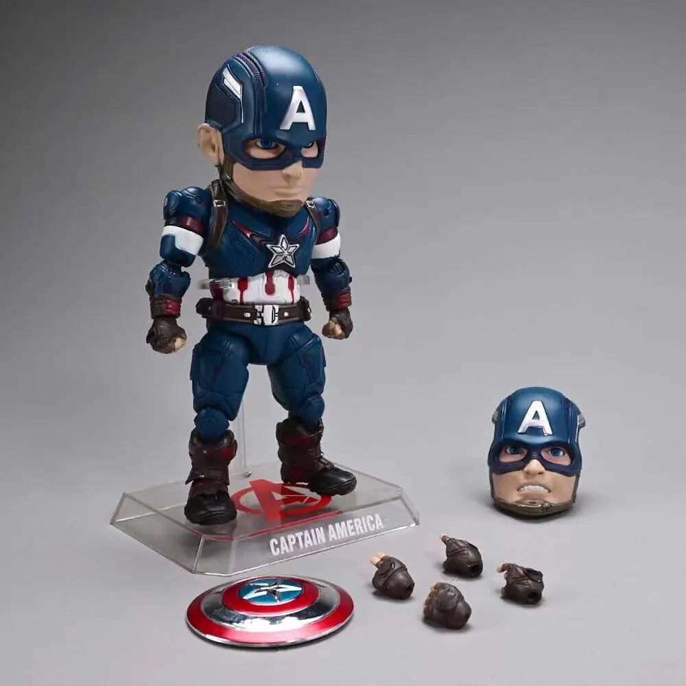 Avengers Captain America Doctor Strange Iron Man Thanos Black Panther Q-Version Mobile Figurine Model Toys For Kids Gift