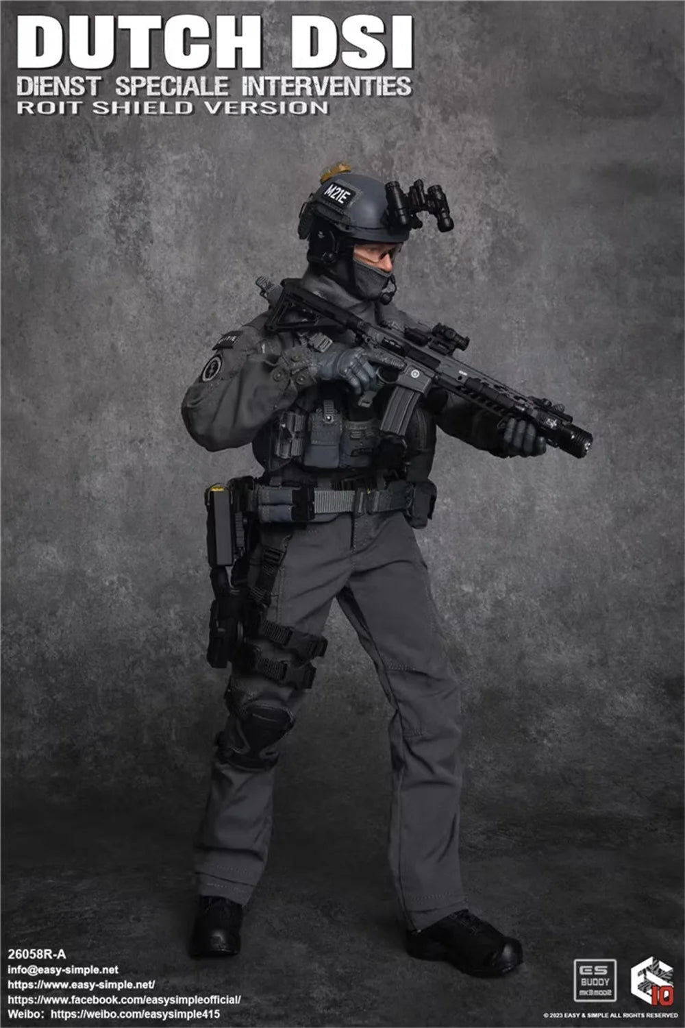 1/6 Easy&Simple ES 26058R Dutch Dienst Speciale Interventies Riot Shield Version A Full Set Action Figure Model Gift For Fans