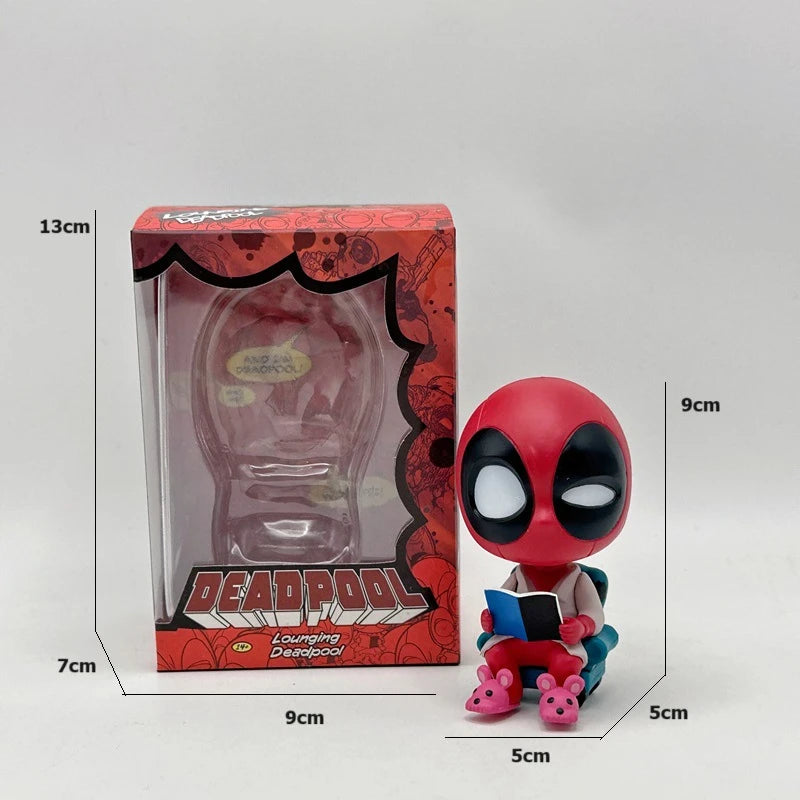 Marvel Deadpool & Wolverine Q Version Action Figures Dogpool Anime Collection Bobblehead Figures Ornament Birthday Gift Kids Toy