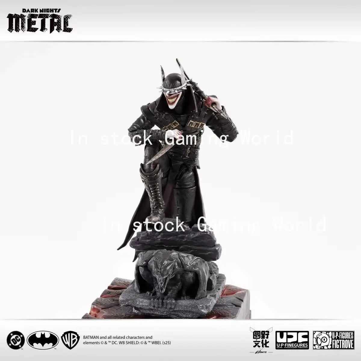 In Stock Original LPZZ UPFinegures Dark Night Metal Batman Laughing Bat Figure Model Collection Toy Gift