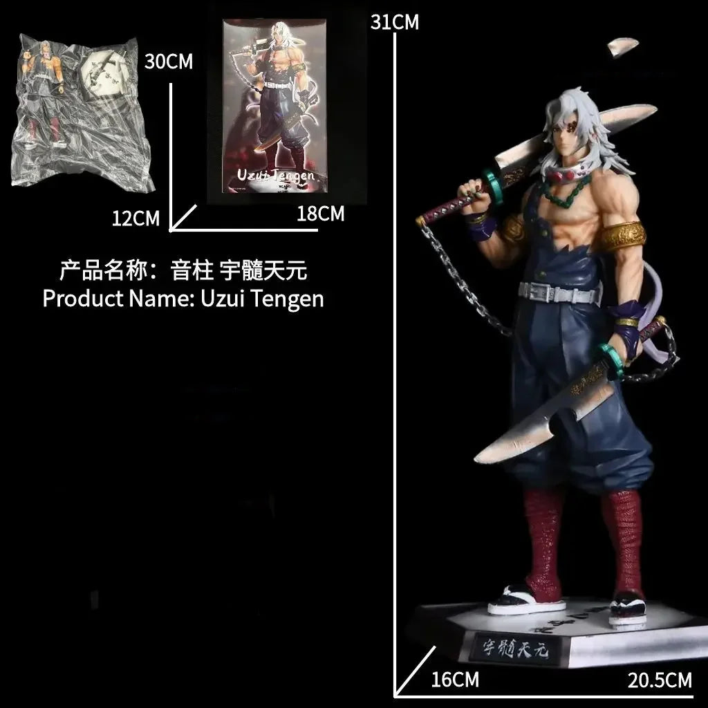 30CM Anime Demon Slayer Uzui Tengen Standing posture Action Figures PVC Model Desktop Decoration Toys Doll Gifts