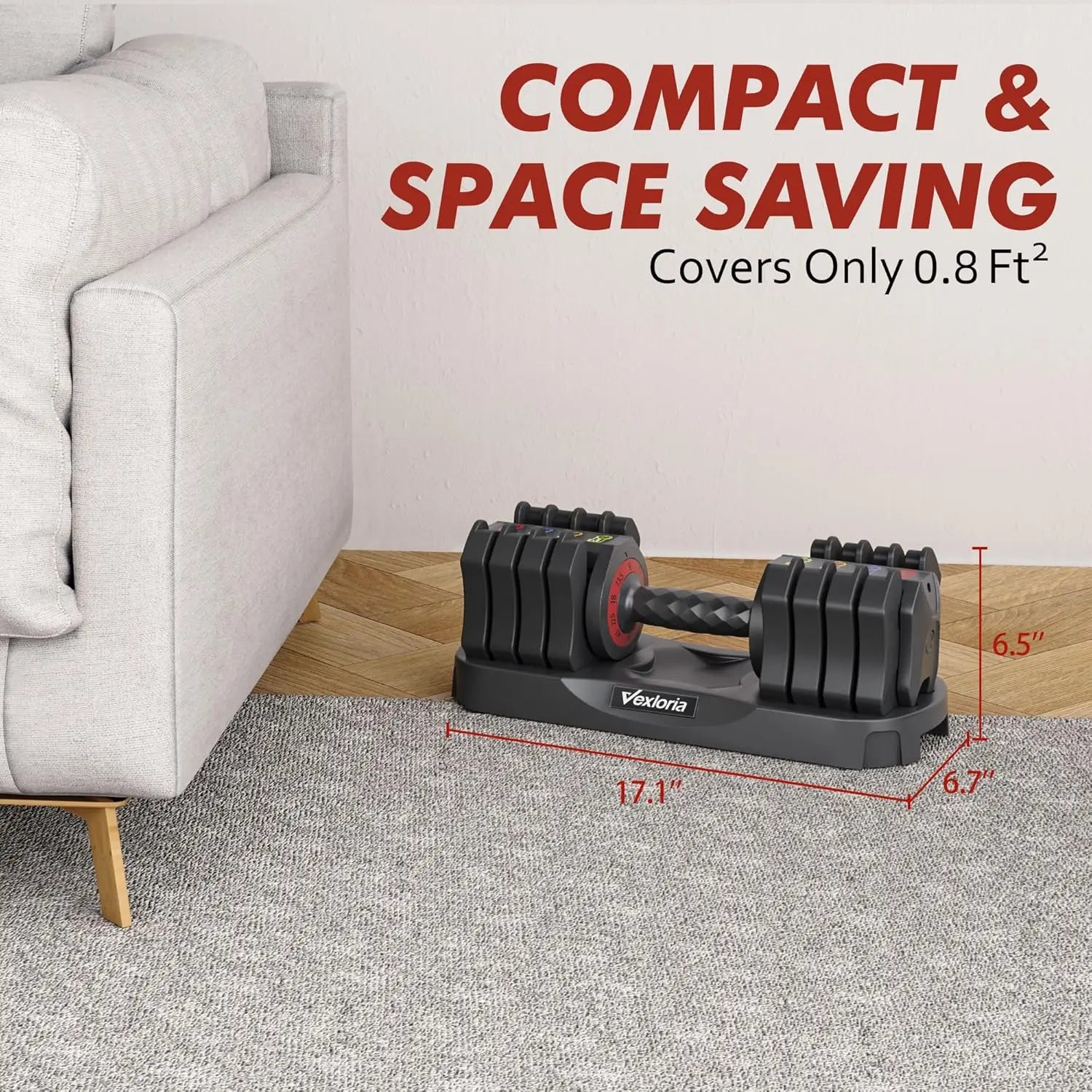 Verstellbare Hantel, 22,5 lb 5-in-1-Hantel mit Schnellverstellung, freie Gewichte mit Ablagefach für das Fitnessstudio zu Hause, Ganzkörpertrainingsgerät