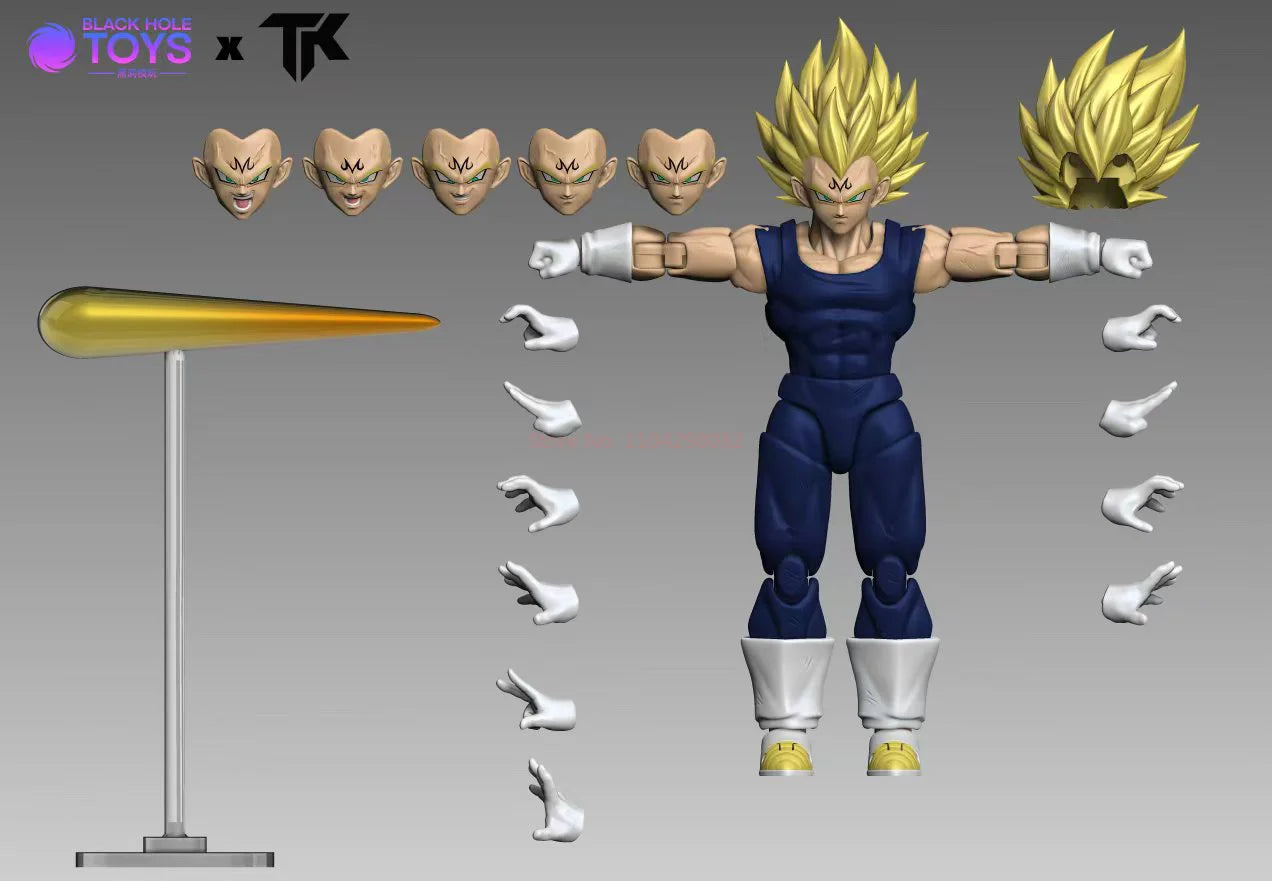Hot Dragon Ball Super Saiyan Z Shf Ssj Majin Vegeta Black Hole & Tk Full Power Battle Damage Anime Action Toy Figure Model Gifts