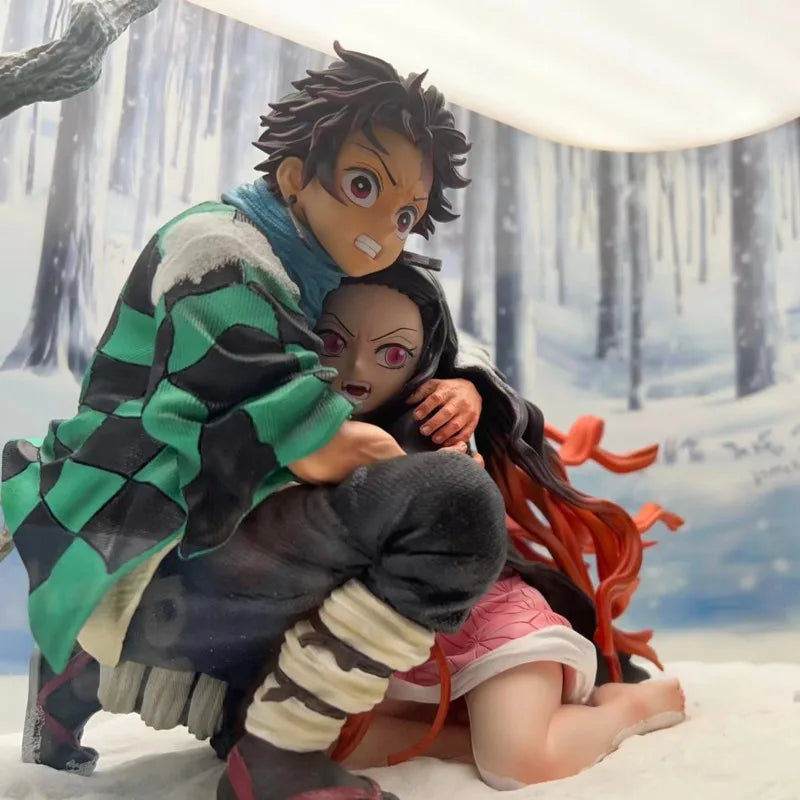 Original Up Art Studio Demon Slayer Figurine Kamado Tanjiro And Nezuko 1/6 Statue Anime Model Action Figure Collection Toy Figma