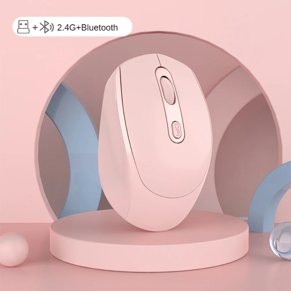 Kabellose, leise Maus, geeignet für E-Sport-Spiele im Geschäftsbüro, Bluetooth 5.2, 2.4G, Dual-Modus-Mäuse, ergonomische, wiederaufladbare Maus