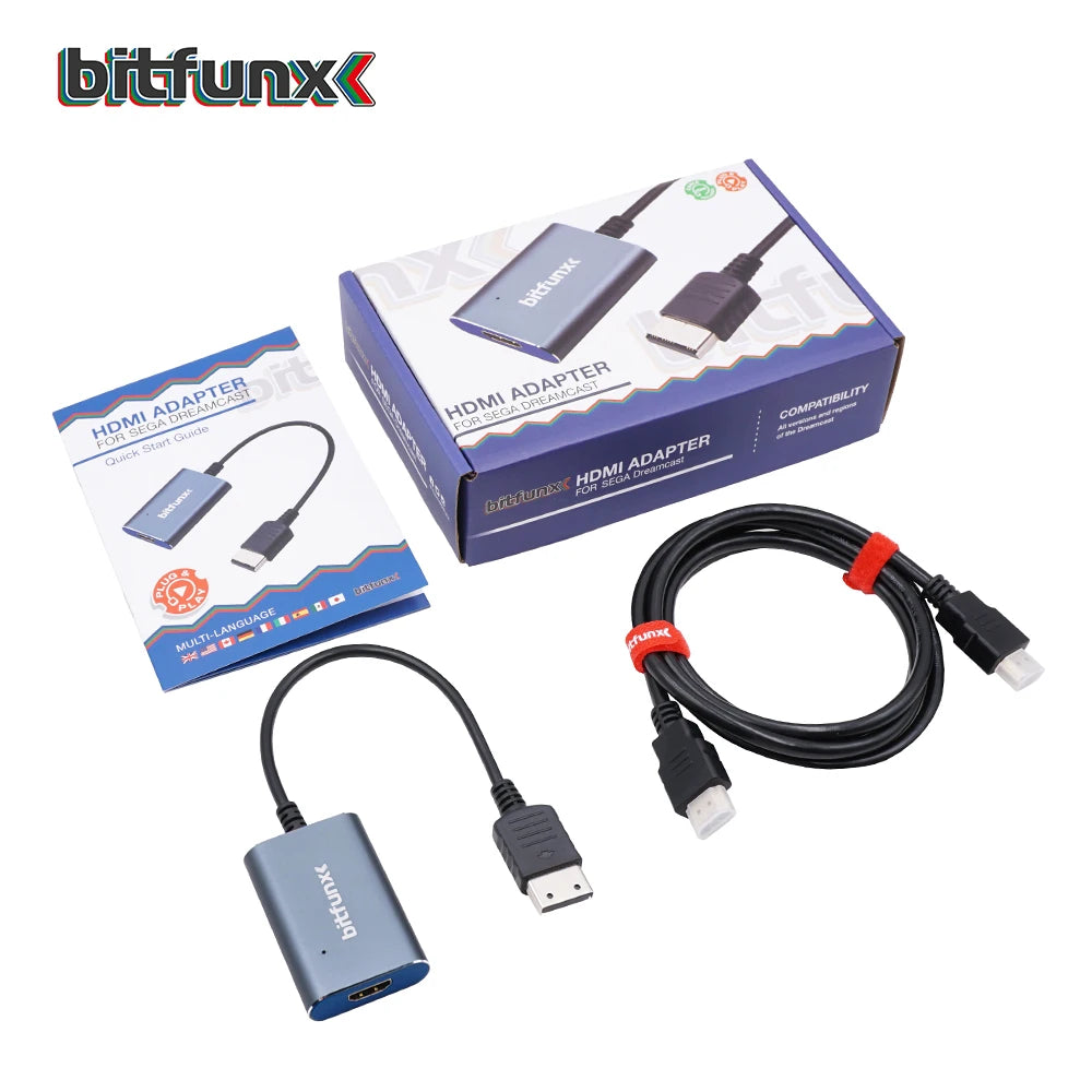BitFunx HDMI-Compatible Video Game Adapter For SEGA Dreamcast Game Console Support Display Modes NTSC 480i/480p PAL 576i