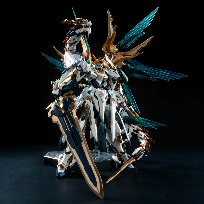 Emperor Huang 1/100 Alloy Skeleton Mecha Model Kit Assembly Toy Action Figures With Celestial Dragon Desktop Ornament Boy Gift