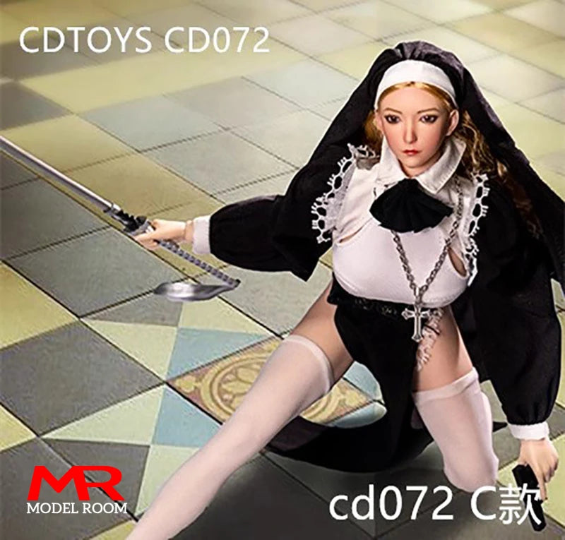 cdtoys cd072 1/6 Halloween Nun Cosplay Costume Clothes Model Fit 12'' Female Soldier Action Figure Body Dolls